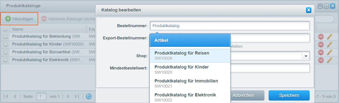 Katalog bearbeiten