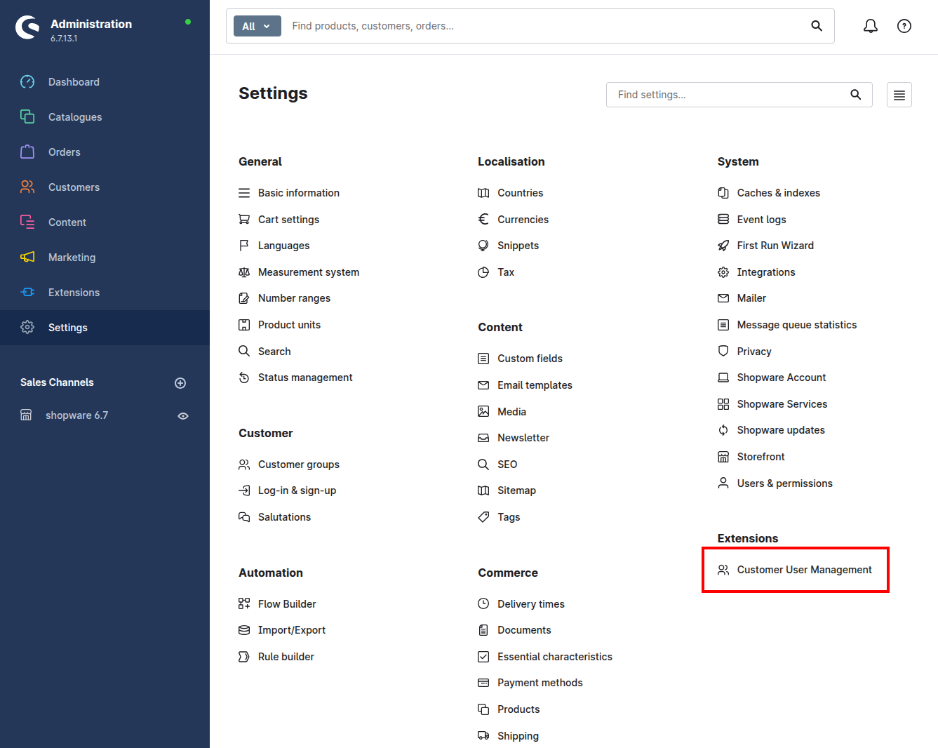 Plugin-Grundeinstellungen: Konfiguration von Redirect-Bereichen für Kundenkonto, Bestellungen und Checkout